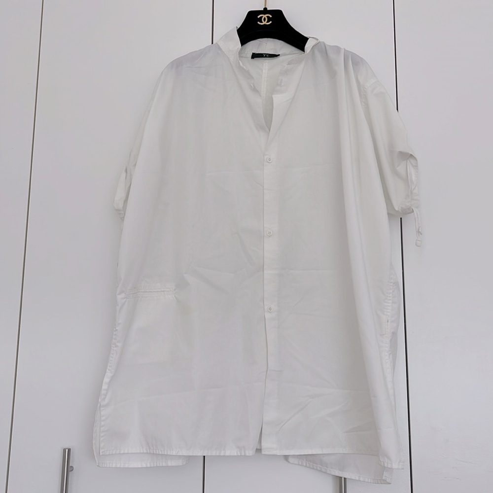 Yohji Yamamoto Oversized White Short-Sleeve Button-Down